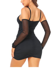High Waist Bag And Ultra-Short Buttocks Dress