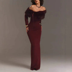 Down-Lined One-Shoulder Dress