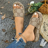 Printed Platform Thick Sole Sandals