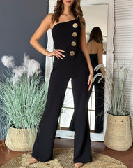 Sequin One Shoulder Jumpsuit