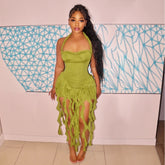 Halter Fringe Bodycon Dress