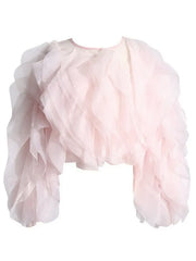 Ruffle Layered Sheer Chiffon Top