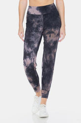 Leggings Depot Leggings recortados de cintura alta con efecto tie-dye