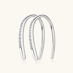 Pendientes en forma de U de plata de ley 925 con moissanita