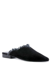 MOLLY FRAYED LEATHER MULES