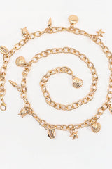 Cinturón de cadena con dije de elementos del océano