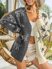 Strickjacke mit offener Vorderseite und Taschen