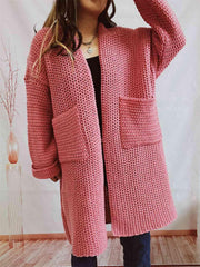 Strickjacke mit offenen Ärmeln und Taschen