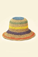 Verstaubarer gehäkelter Fischerhut aus Stroh