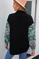 Chaqueta estampada con cuello abotonado