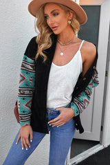 Chaqueta estampada con cuello abotonado