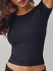 T-Shirt mit Rundhalsausschnitt und kurzen Ärmeln