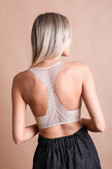 Nahtloses Racerback-Bralette mit Spitze vorne