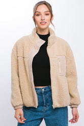 Pufferjacke aus Sherpa
