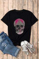T-Shirt mit Rundhalsausschnitt und Totenkopf-Print