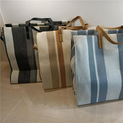 Striped Shoulder Canvas Bag