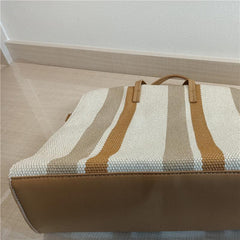 Striped Shoulder Canvas Bag