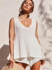 Stripped Vest and Shorts Set