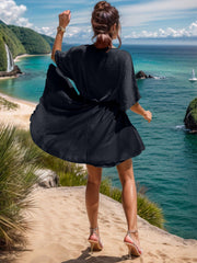 Vestido mini cruzado de media manga