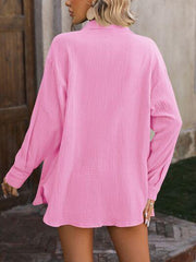 Strukturiertes Hemd mit Knopfleiste und überschnittenen Schultern