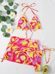 Dreiteiliger Bikini mit „The Brew“-Print