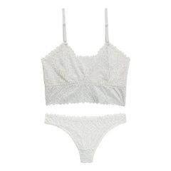Nahtloses Spitzen-Bralette und Tangas mit niedriger Taille