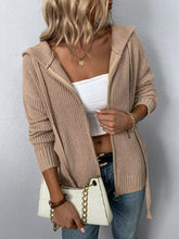 Strickjacke mit Reißverschluss und Kordelzug