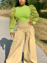 Strickoberteil mit Puffärmeln