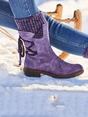 Botas cortas con cordones y tacones de bloque