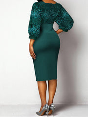 Midikleid mit Schlitz und Flash-Patchwork