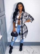 Plaid Turndown Collar Shirt Cardigan