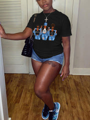 T-Shirt mit Figuren-Print