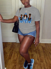 T-Shirt mit Figuren-Print