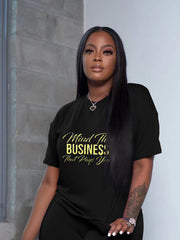 Camisetas informales con cuello redondo y estampado de letras