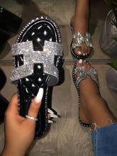 Rhinestone Flat Slippers