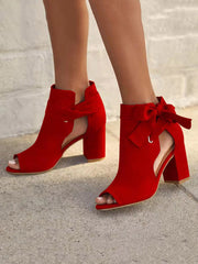 Klobige Sandalen aus Wildleder mit Peeptoe