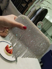 Bolso de mano para fiesta con borlas de diamantes de imitación