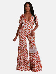 Printed Flared Jumpsuit