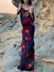 Figurbetontes Maxikleid mit Blumenmuster