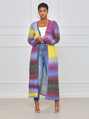 Bunt gestreifter Pit Cardigan