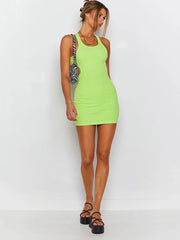 Ärmellose Tank-Kleider mit Rundhalsausschnitt