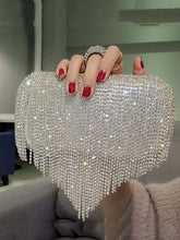 Bolso de mano para fiesta con borlas de diamantes de imitación