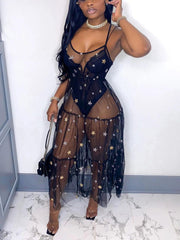 Sequin Sheer Cover-up Dress