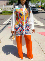 Camisa informal con cuello vuelto