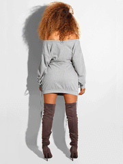 Minivestido con hombros descubiertos y cordones