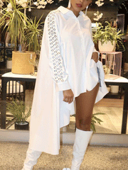 Camisa holgada con dobladillo alto y bajo