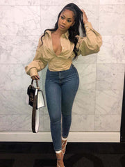 Bluse mit Laternenärmeln