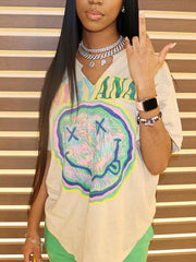 Loose Letter Smiley Face T-Shirt