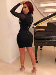 Minikleid mit Pailletten-Print