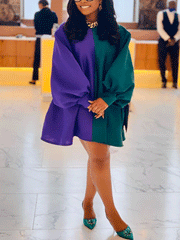 Vestido mini con bloques de color a la moda